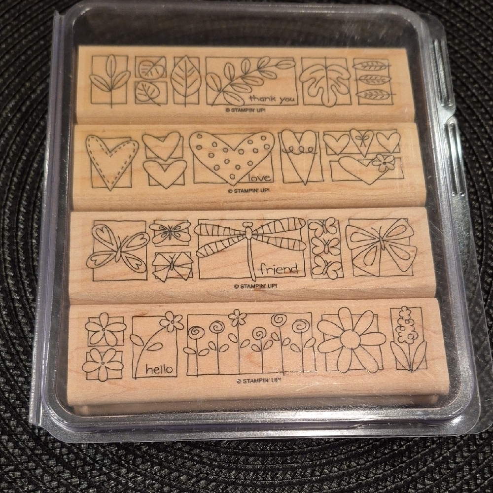 STAMPIN' UP! Retired 2008 'A Little Bit Of Happiness' Stamp Set, Set of 4 Stamps - Picture 1 of 7